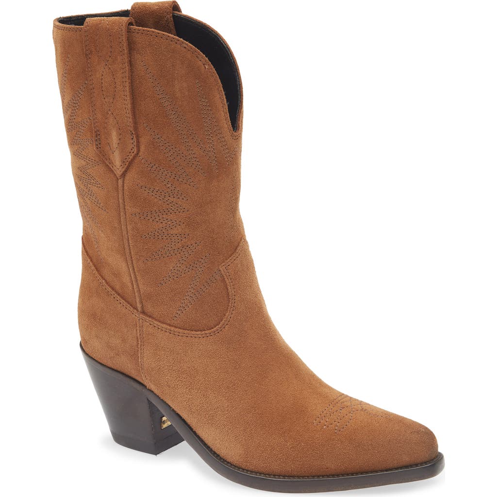 Golden Goose Wish Star Pointed Toe Western Boot In Brown