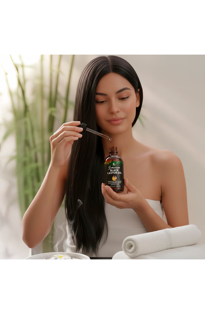 PURSONIC Jamaican Black Castor Oil - 100% Pure, Cold-Pressed Nourishment for Hair & Skin, Alternate, color, Black