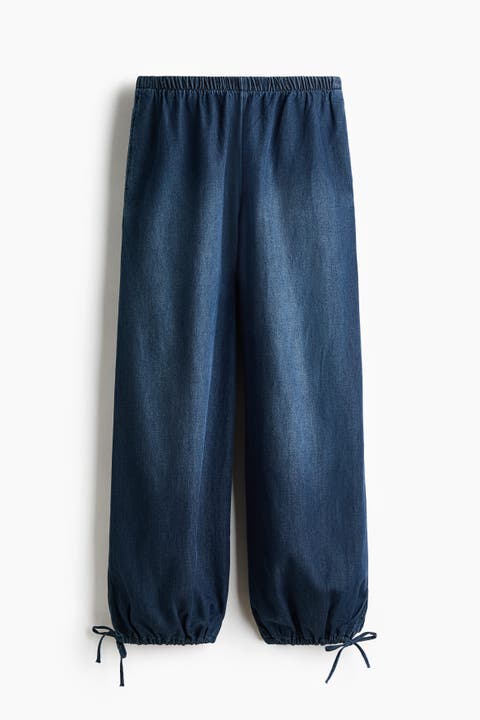 Balloon-leg Denim Trousers