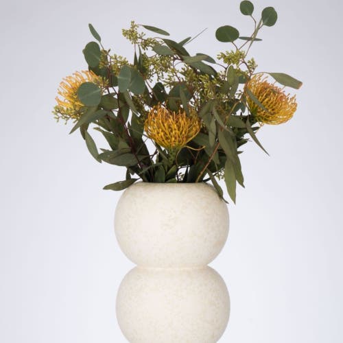 Dina Decor Stacked & Chic Vase In White