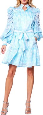 CIEBON Alexis Abstract Print Long Sleeve Dress