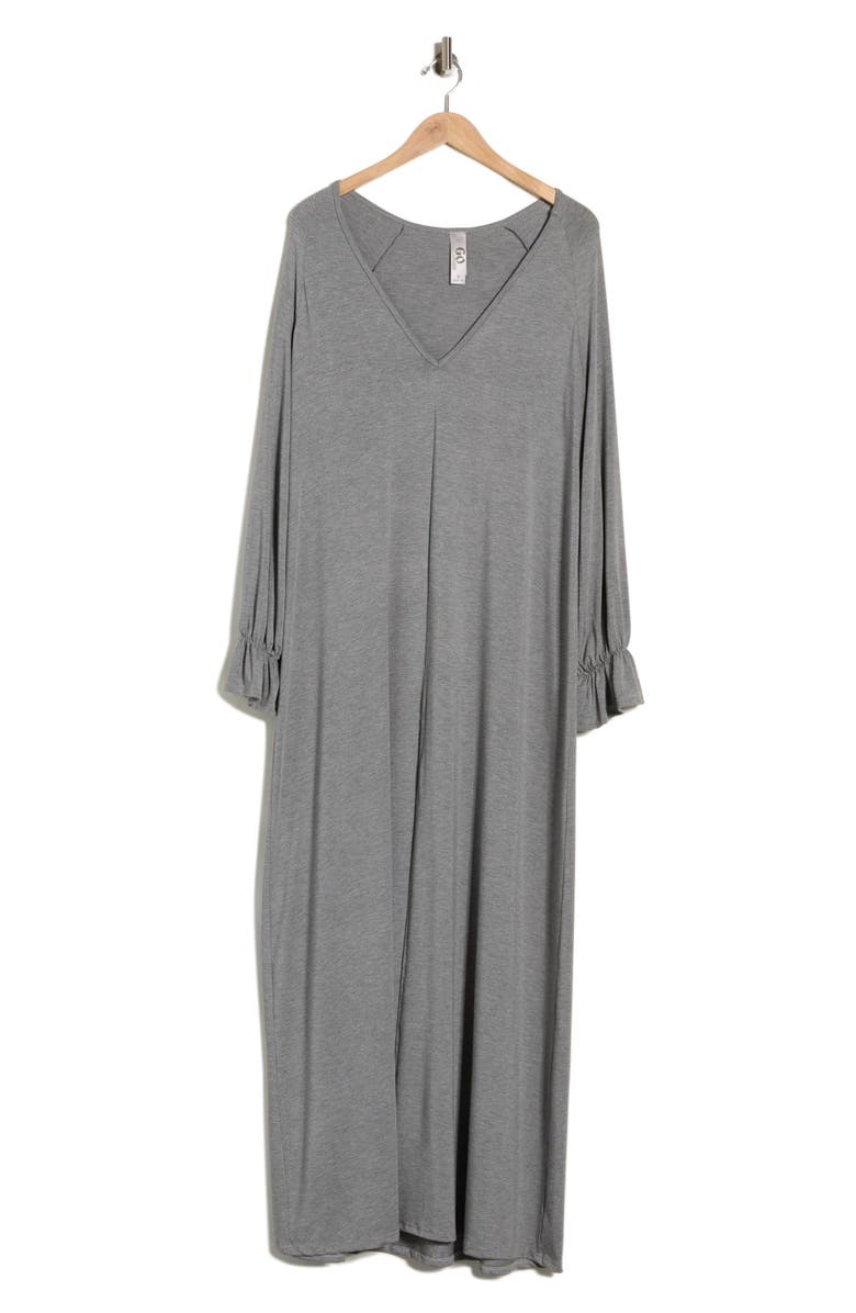 GO COUTURE Oversize Bell Sleeve Maxi Dress, Alternate, color, Charcoal