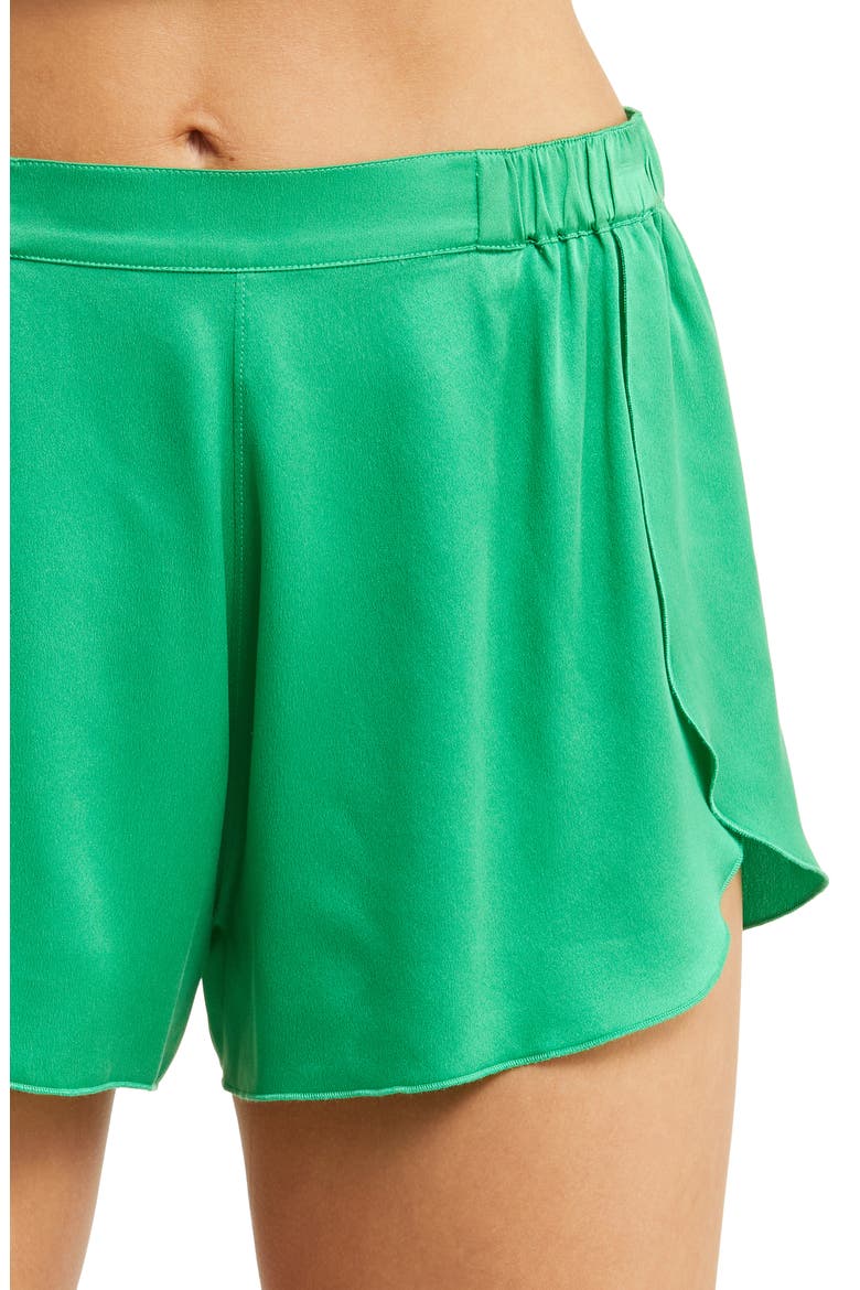 Racerback Washable Silk Short Pajamas, Alternate, color, GLADE GREEN