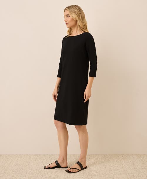 Pact Organic Cotton Softspun Boat Neck Dress In Black