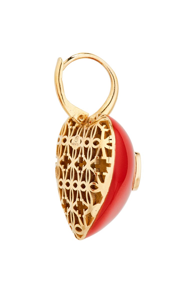 Coeur Royal Drop Earrings, Alternate, color, ORO/ ROSSO