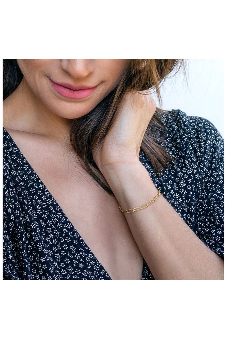 Polished Paper Clip Chain Bracelet, Alternate, color, YELLOW