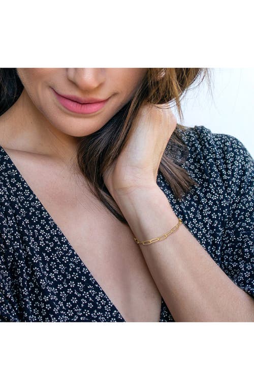 Delmar Polished Paper Clip Chain Bracelet In Gold
