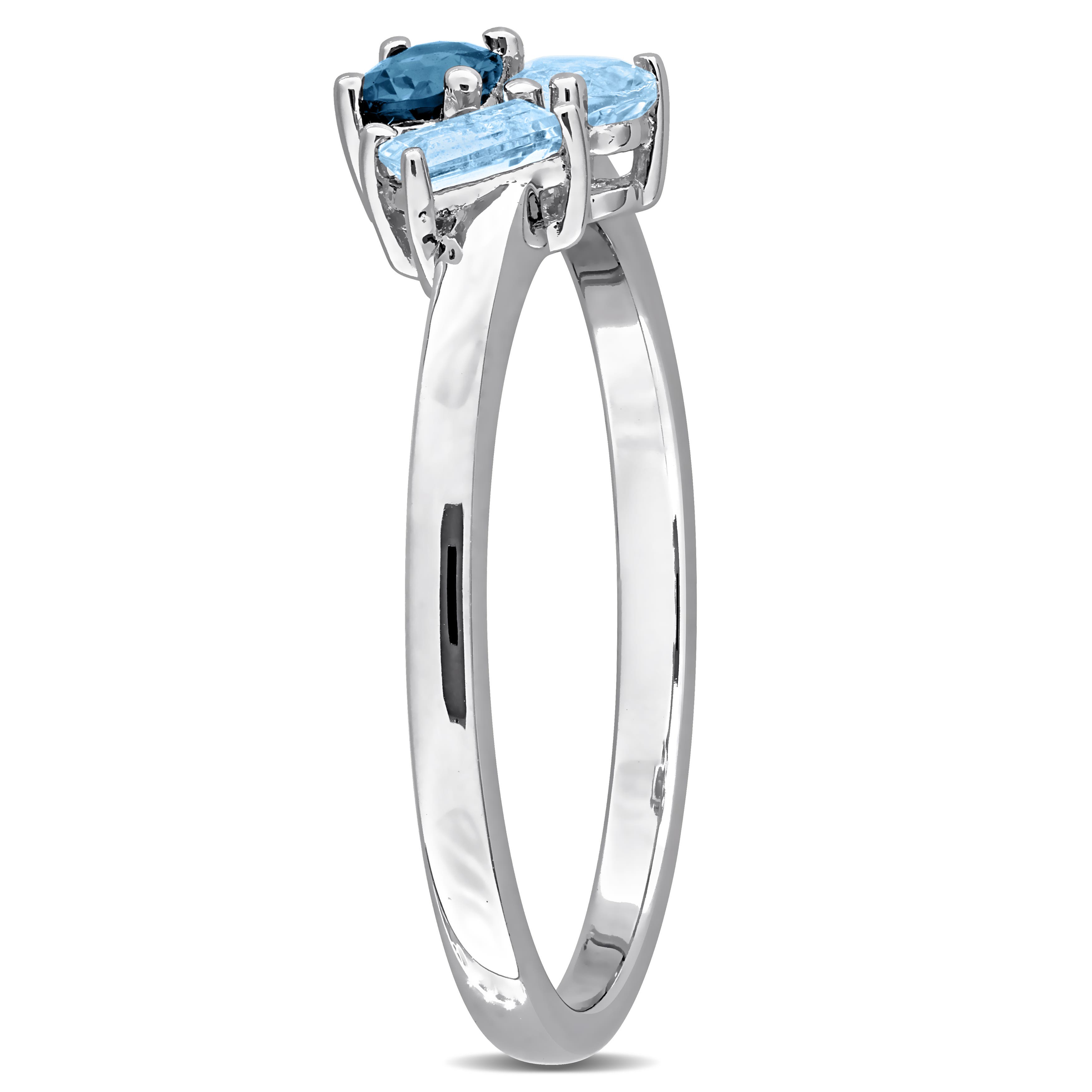 Julianna B. Blue Topaz 3-Stone Cluster Ring Sterling Silver (Women ...