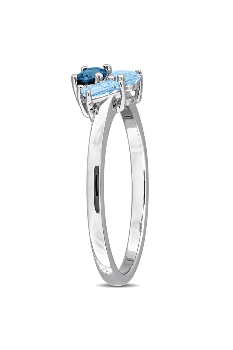 Blue Topaz 3-Stone Cluster Ring Sterling Silver, Alternate, color, Blue Topaz