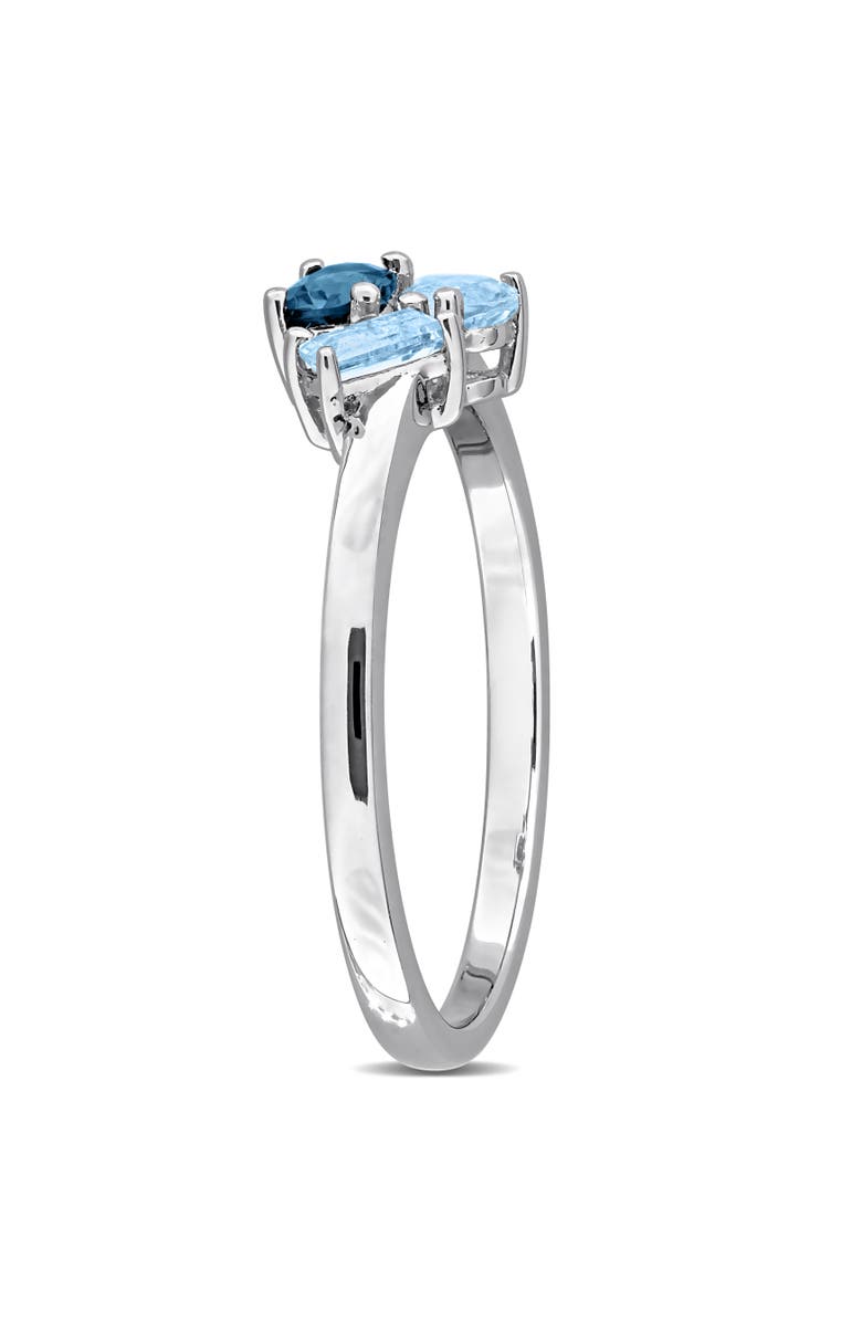 Julianna B. Blue Topaz 3-Stone Cluster Ring Sterling Silver, Alternate, color, Blue Topaz