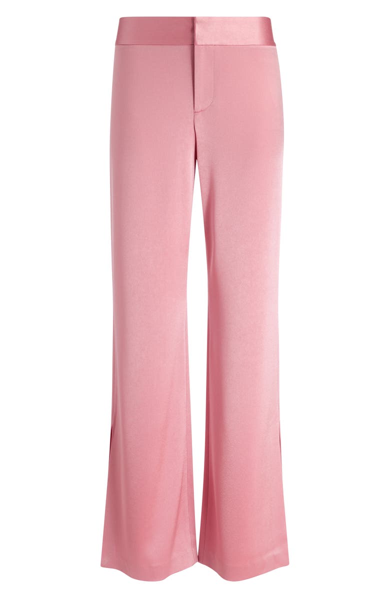 Alice + Olivia Satin Slit Hem Bootcut Pants, Alternate, color, 