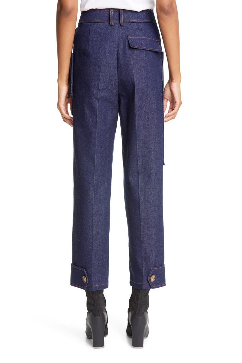 Sadie High Waist Crop Denim Trousers, Alternate, color, DARK BLUE