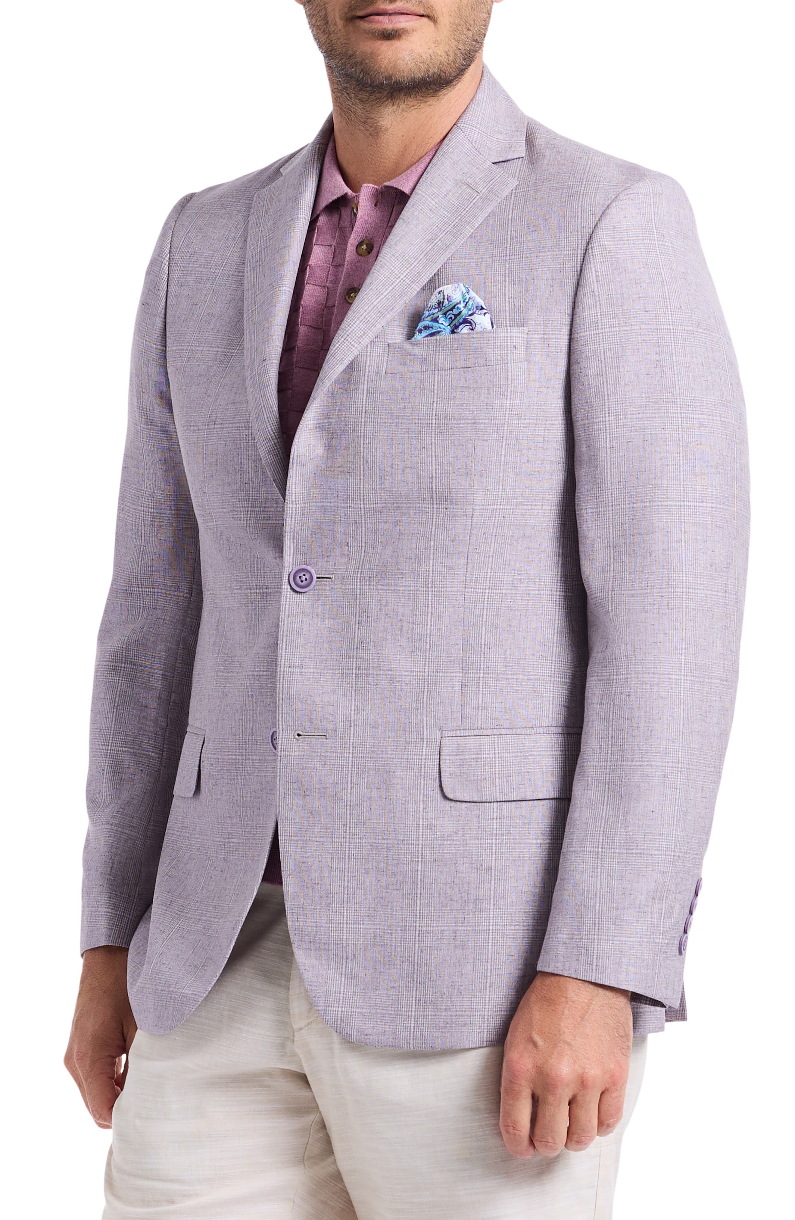 Robert Graham Salford Contemporary Fit Light Purple Plaid Sport Coat