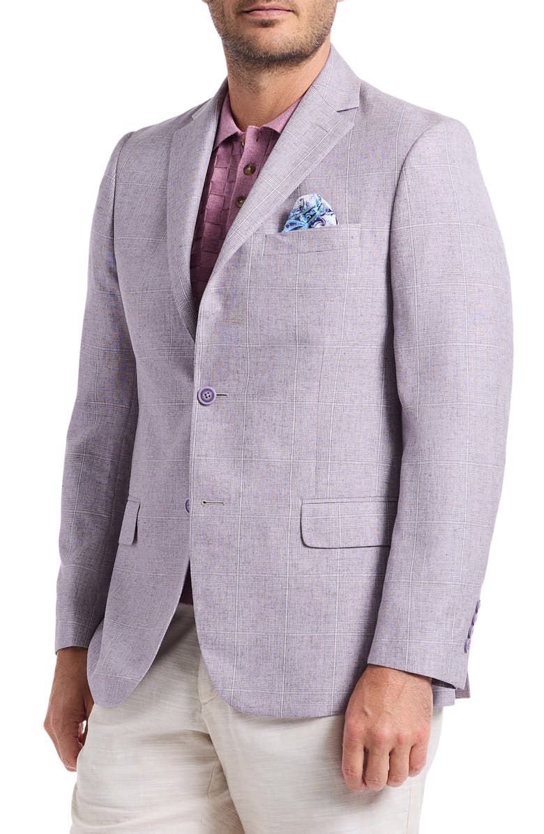 Robert Graham Salford Contemporary Fit Light Purple Plaid Sport Coat, Main, color, Light Purple