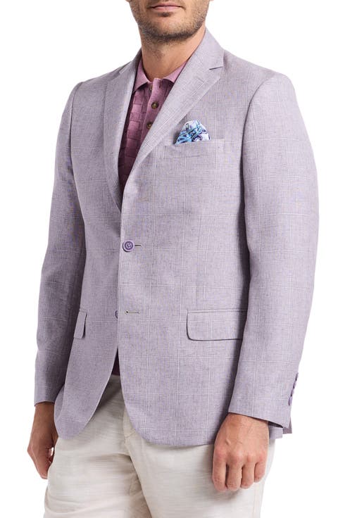 Salford Contemporary Fit Light Purple Plaid Sport Coat (Regular & Big)