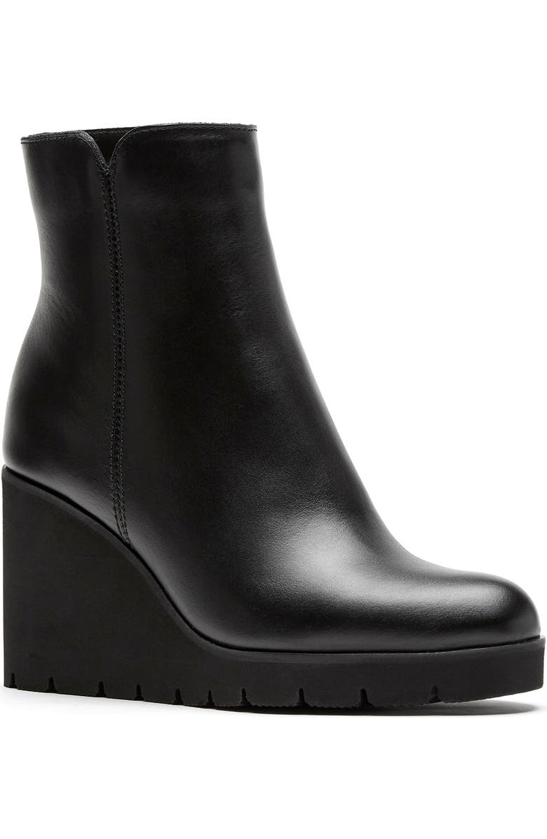 La Canadienne Go Wedge Leather Bootie, Main, color, Black