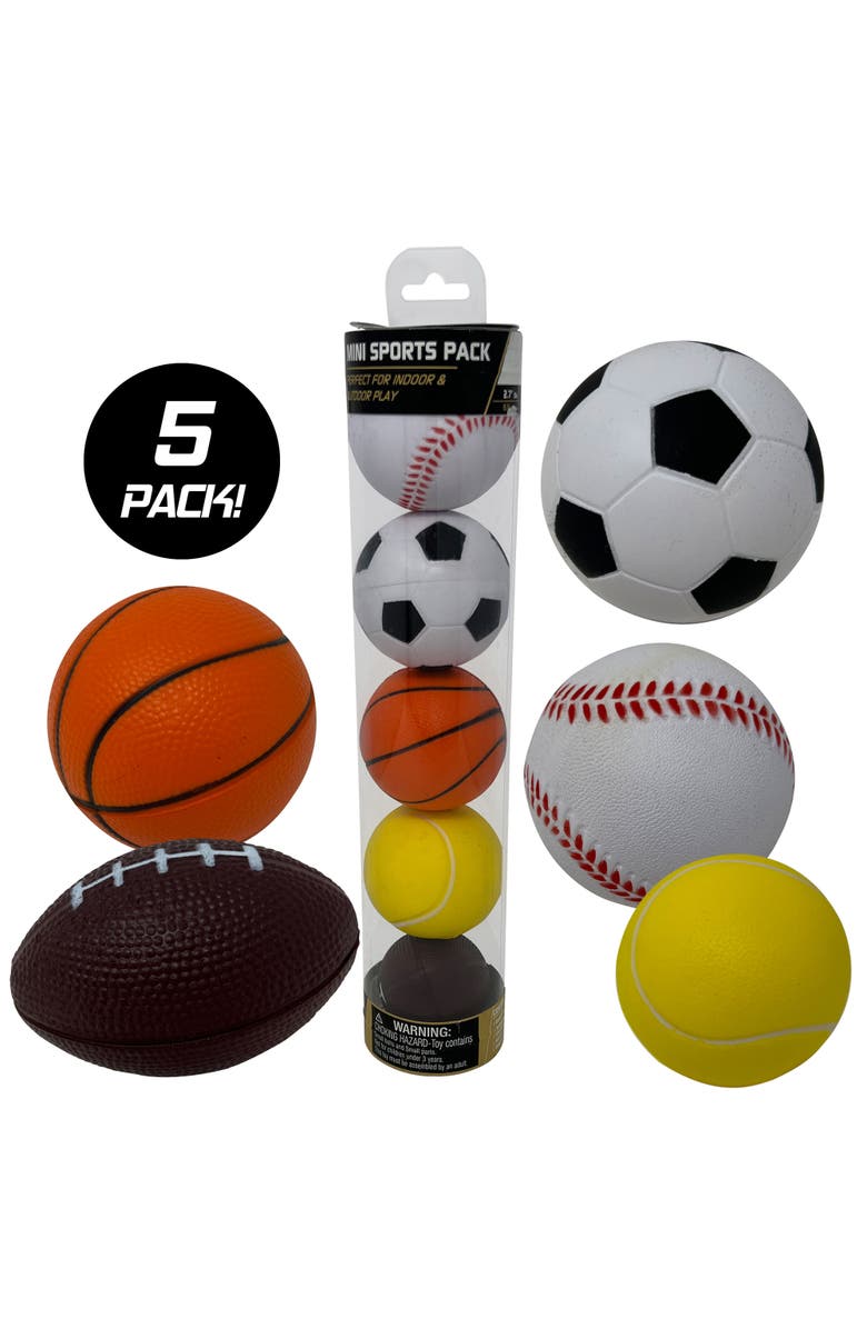 Anywhere Sports 5 Ball Mini Sports Pack | Soft Foam Balls For Kids 3+, Alternate, color, Multicolored