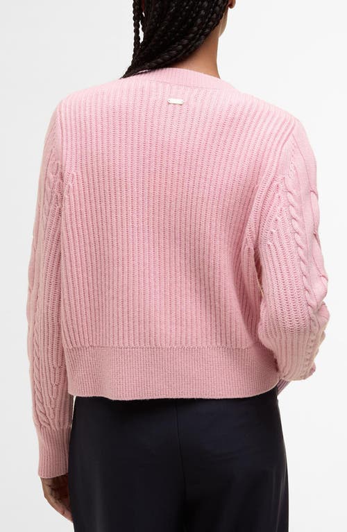 Barbour Elina Knitted Cardigan In Pink
