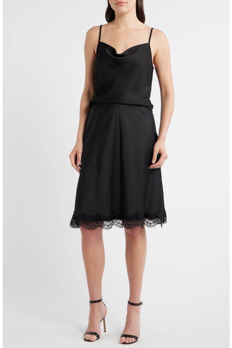 Cowl Neck Satin Camisole, Main, color, BLACK