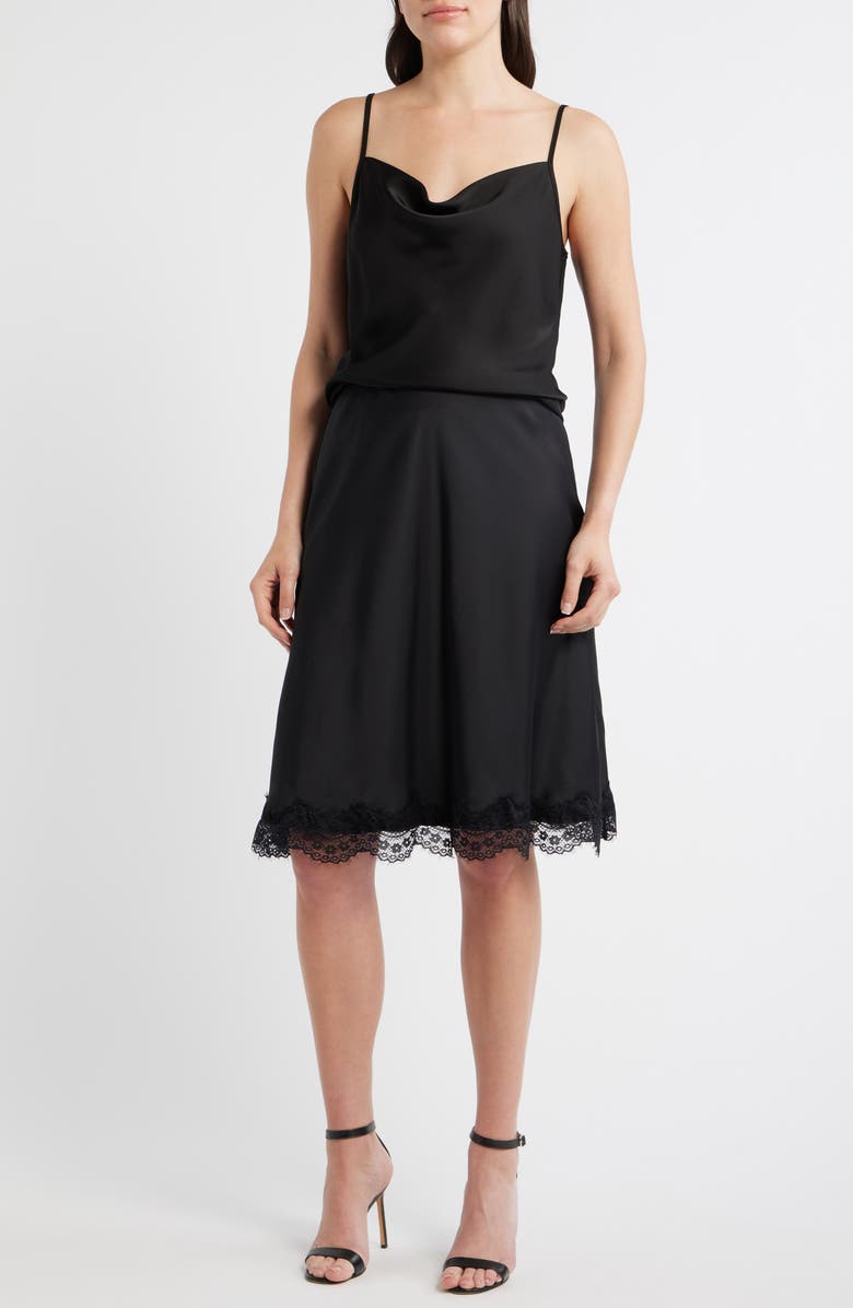 Tahari ASL Cowl Neck Satin Camisole, Main, color, Black