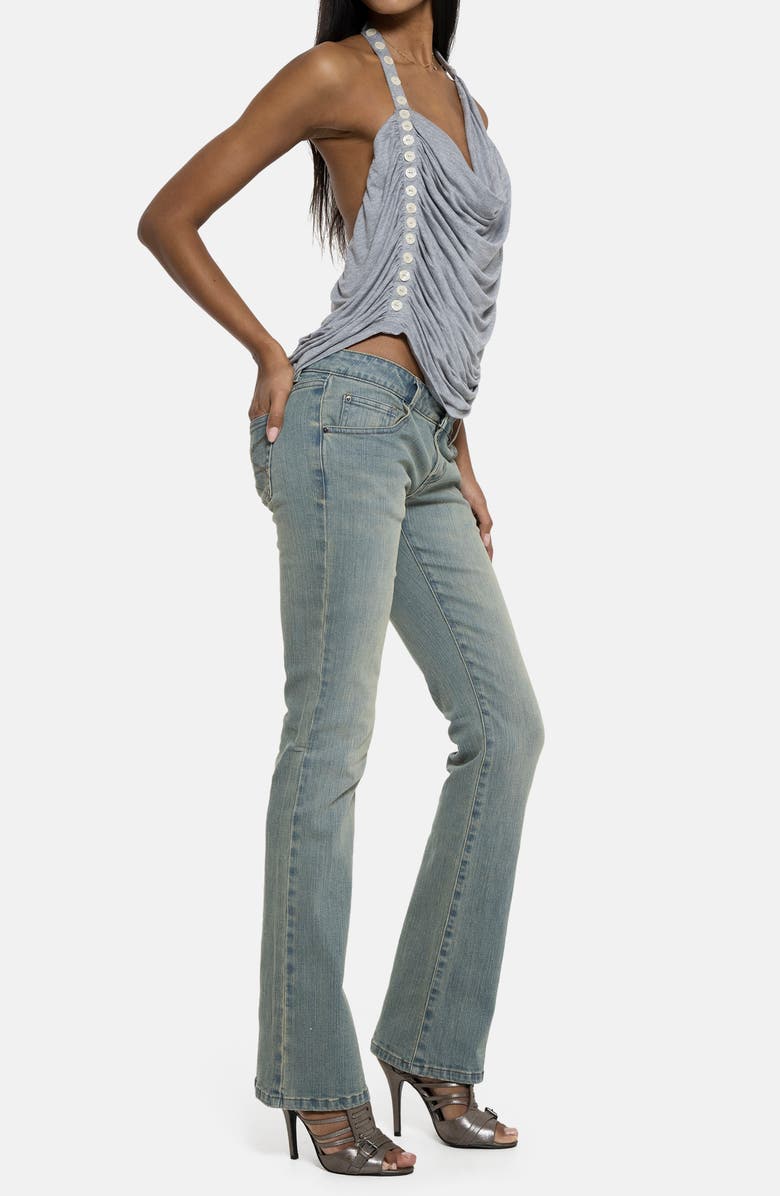 JADED LONDON Button Drape Halter Top, Alternate, color, Grey