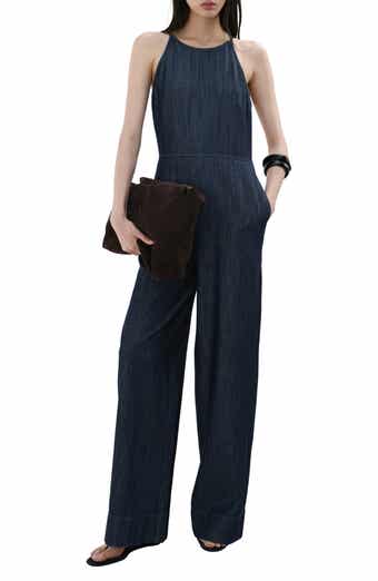 Chambray Wide Leg Jumpsuit