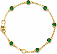 Zuvan May Birthstone Bracelet Emerald