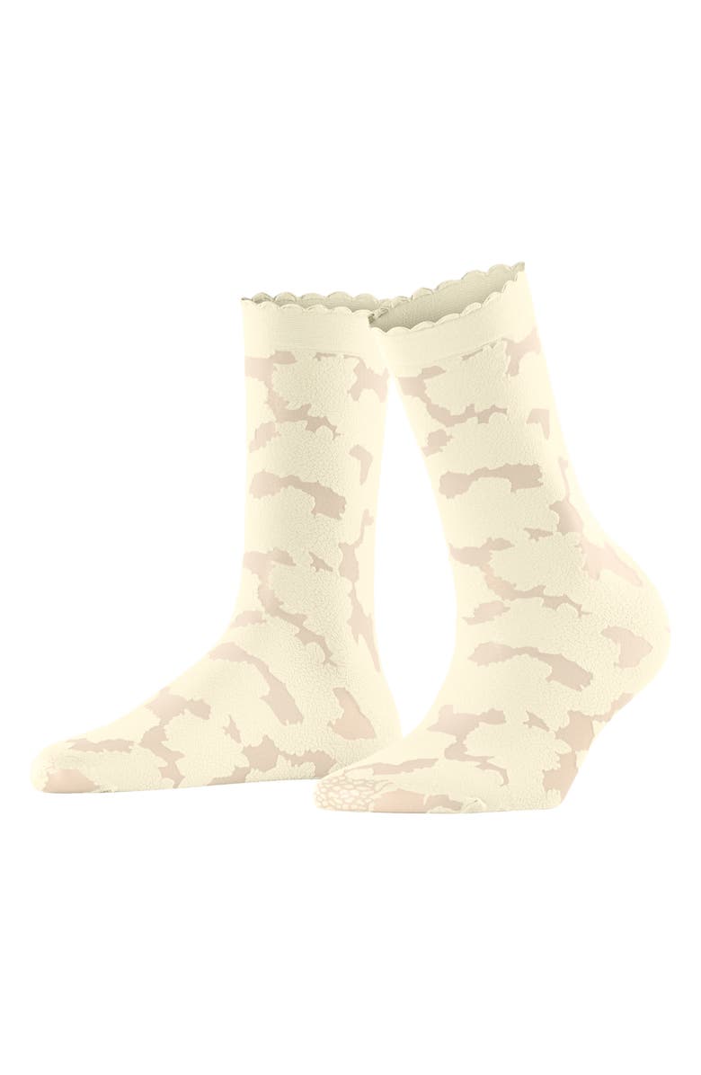 Falke Hydrangea 20 Denier Dress Socks, Alternate, color, Off-White