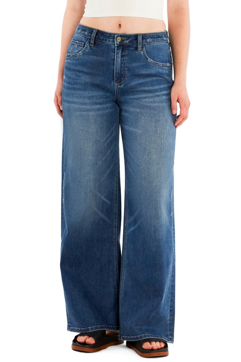 Mid Rise Relaxed Straight Leg Jeans, Main, color, URBAN BLUE
