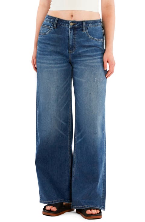 Mid Rise Relaxed Straight Leg Jeans