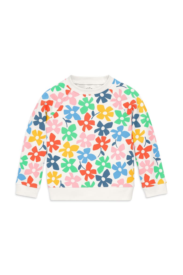 Kids Sweatshirt, Main, color, Ivory Rainbow Spring Blooms