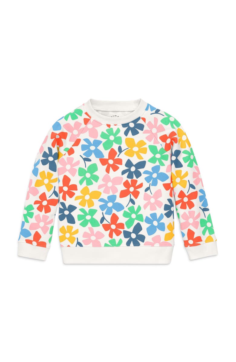 Primary Kids Sweatshirt, Main, color, Ivory Rainbow Spring Blooms