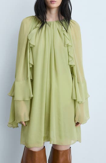 MANGO Ruffle Sleeve Float Dress | Nordstromrack