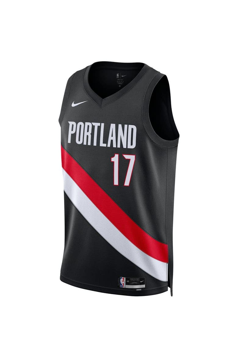 Unisex Nike Shaedon Sharpe Black Portland Trail Blazers Swingman Jersey - Icon Edition, Alternate, color, Black