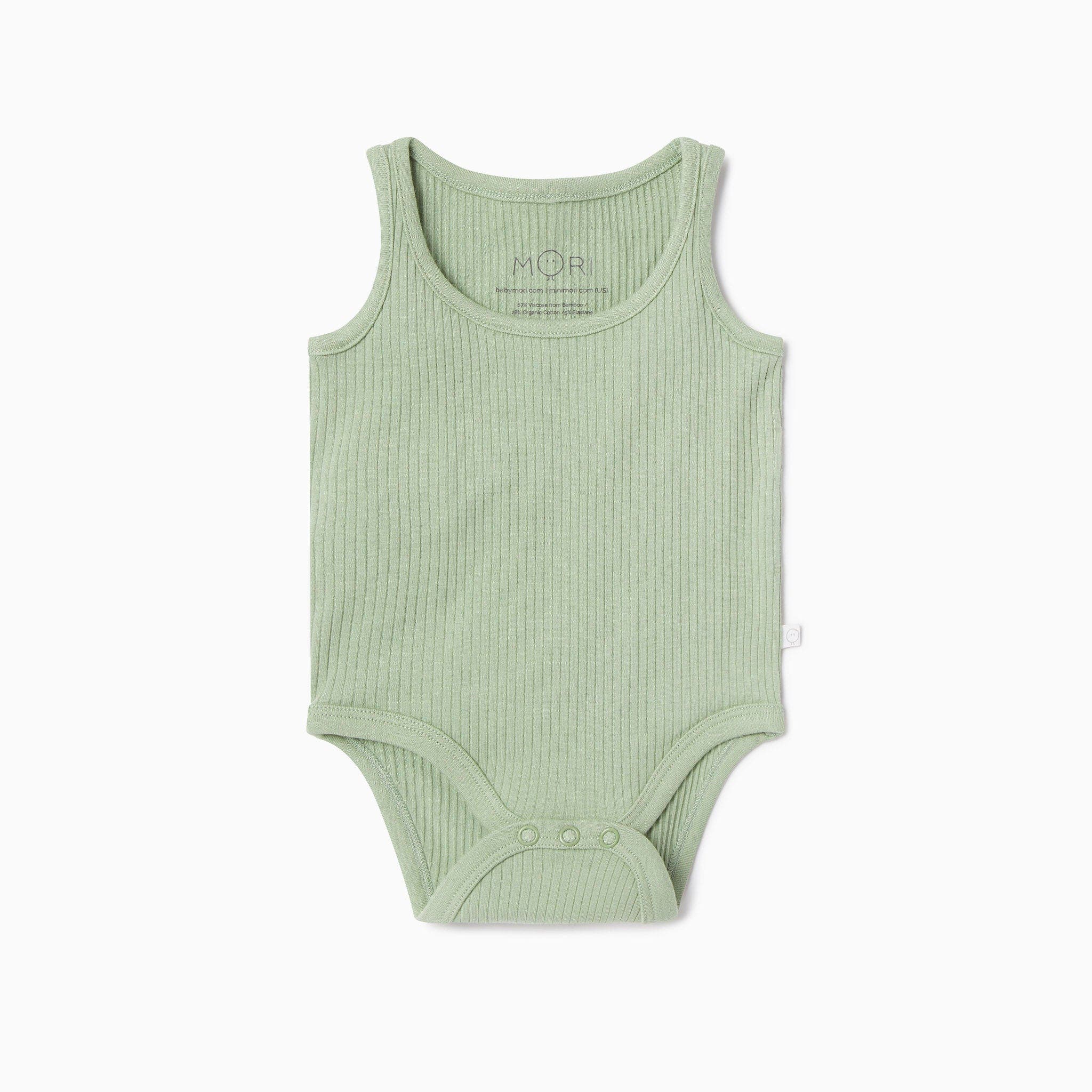 Mori Kids'  Ribbed Sleeveless Bodysuit In Multi