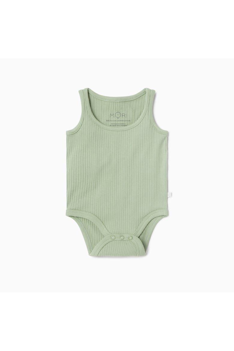 Ribbed Sleeveless Bodysuit, Main, color, Sage