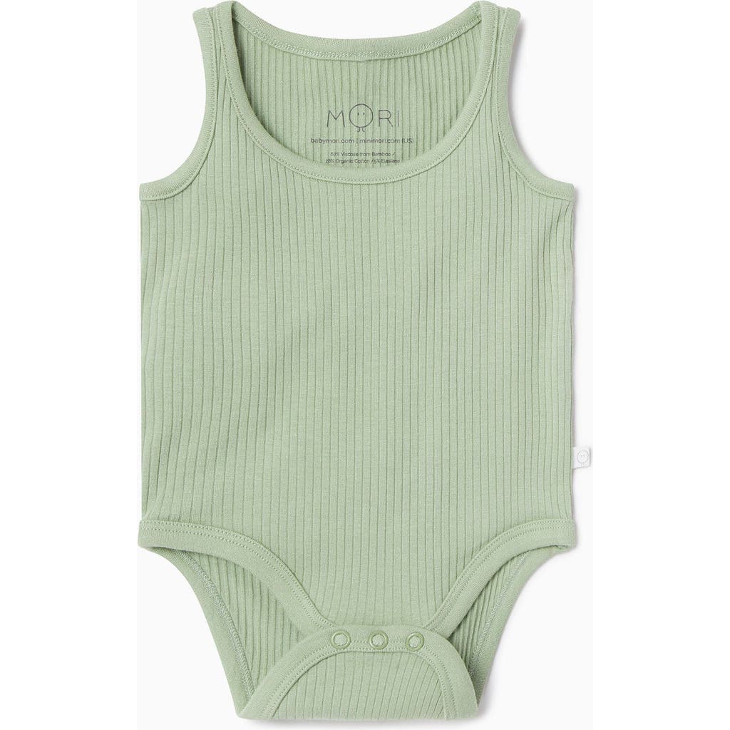 Mori Kids' Ribbed Sleeveless Bodysuit In Multi