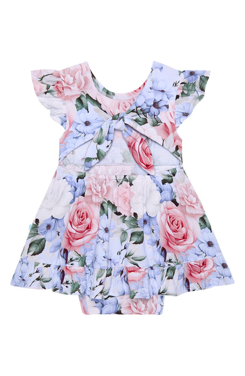 Posh Peanut Ruffle Skirted Bodysuit, Alternate, color, Blue