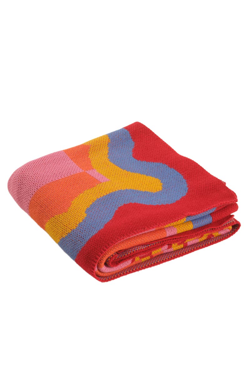 Moda Jacquard Knitted 100% Acrylic Throw 51X67 In Fun, Alternate, color, Pink