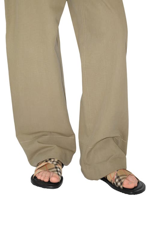 Burberry Jacquard Check Crisscross Slide Sandal In Sand Ip Check