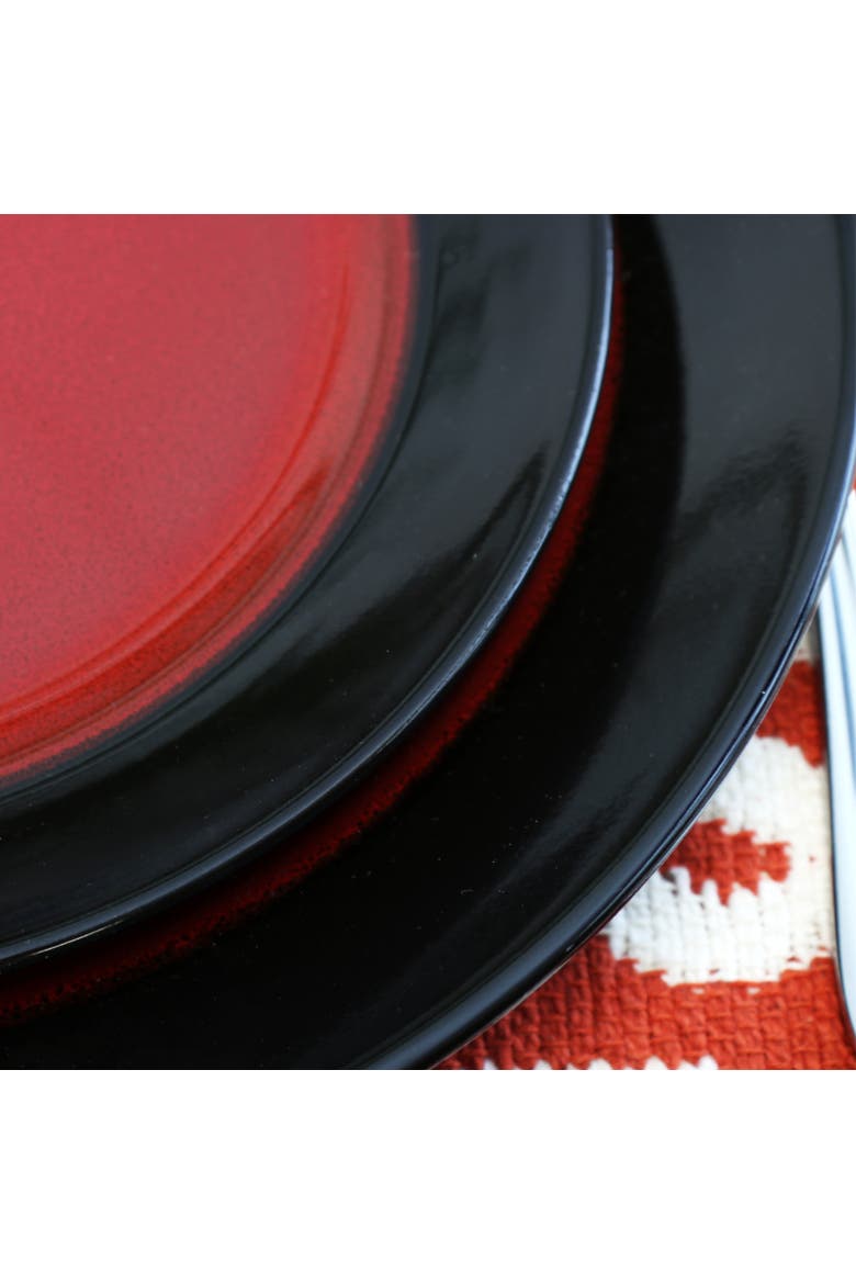 Tanizia 16 Piece High Gloss Dinnerware Set, Alternate, color, Red