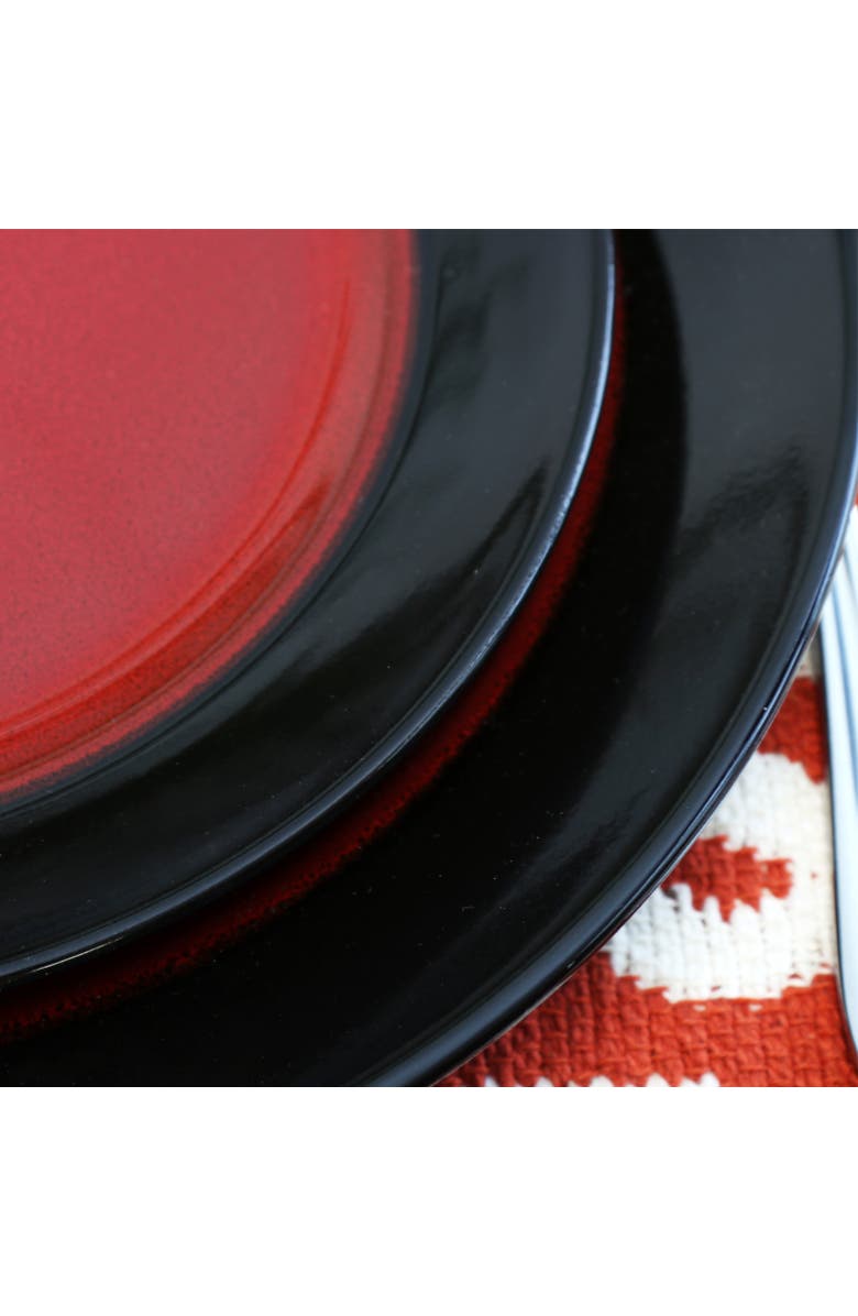Elama Tanizia 16 Piece High Gloss Dinnerware Set, Alternate, color, Red