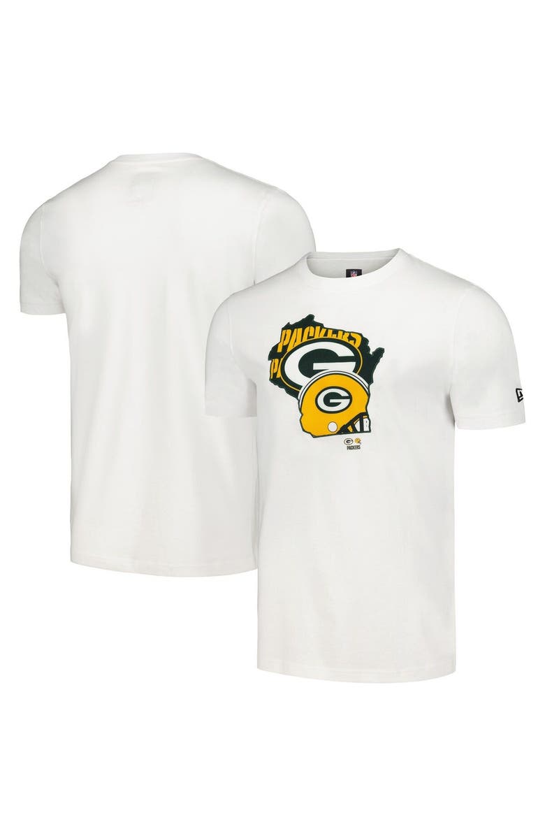 New Era Men's New Era White Green Bay Packers Gameday State T-Shirt, Main, color, 