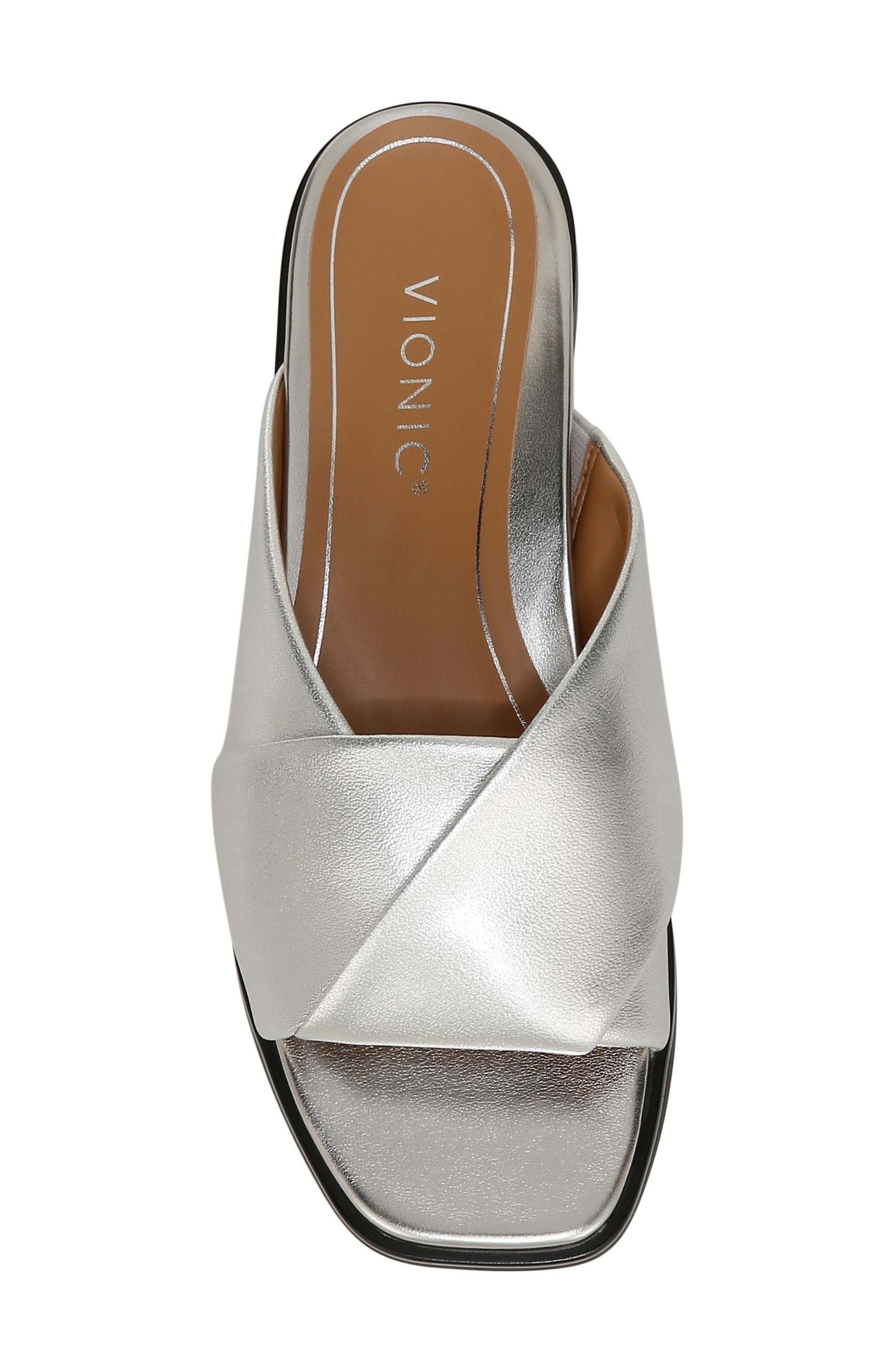 Miramar Slide Sandal, Alternate, color, SILVER LEATHER