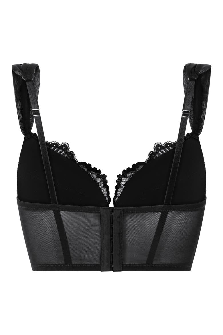 Whitney Padded Underwire Bustier, Alternate, color, CAVIAR