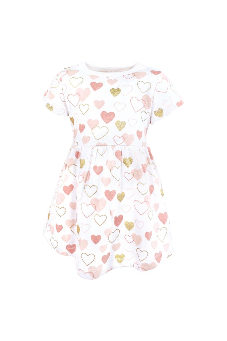 Cozy Stylish Baby Dress 2Pk, Alternate, color, Gold Pink Hearts