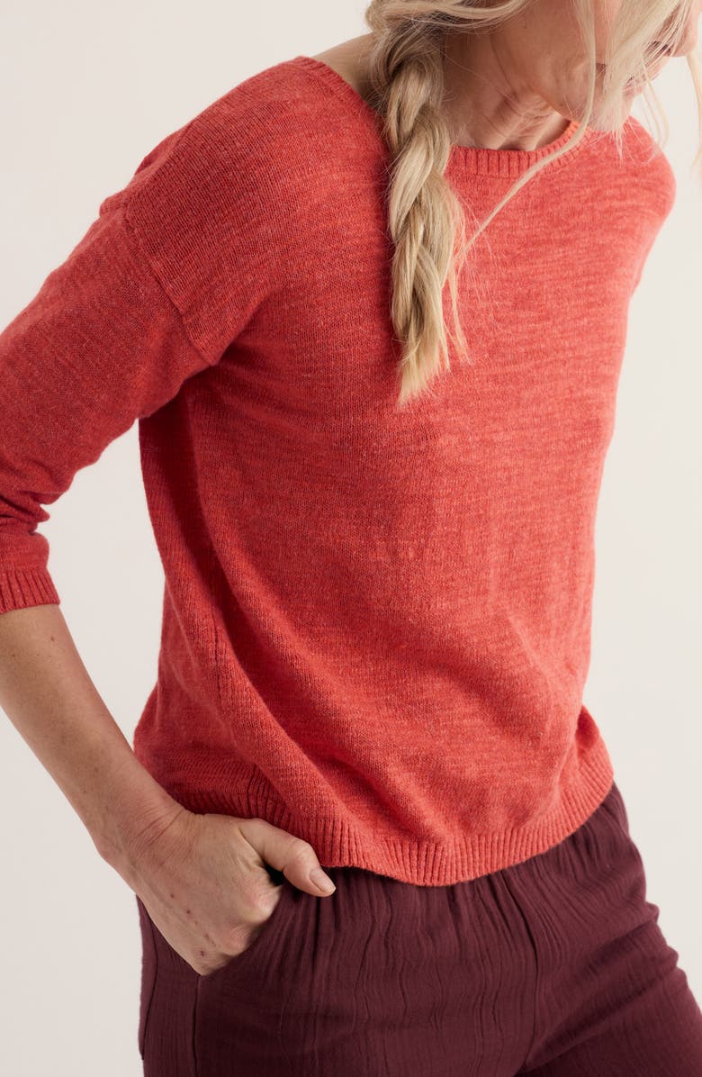 Seasalt Cornwall Knavock Button Back Organic Cotton & Linen Sweater, Alternate, color, Crab Claw