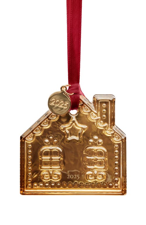Orrefors Gingerbread House 2025 Annual Holiday Ornament In Gold