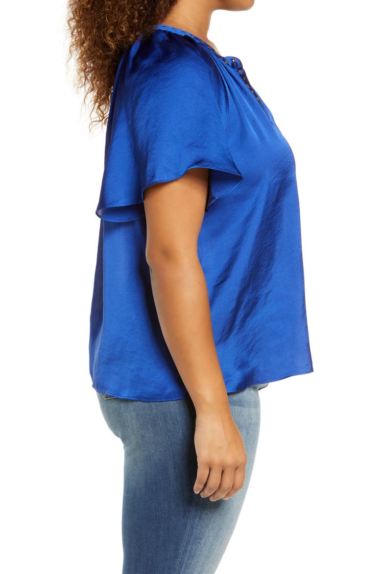 Stud Satin Blouse, Alternate, color, CELESTIAL BLUE