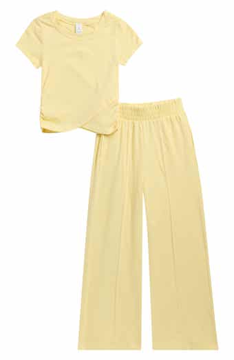 Kids' Lilan Jersey Wrap Top & Wide Leg Pants Set